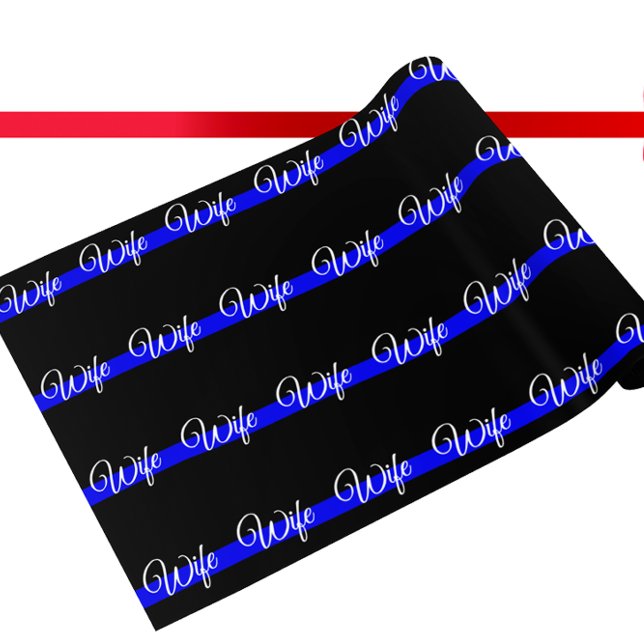 Personalized Thin Blue Line American Flag Wrapping Paper (Creator Uploaded)