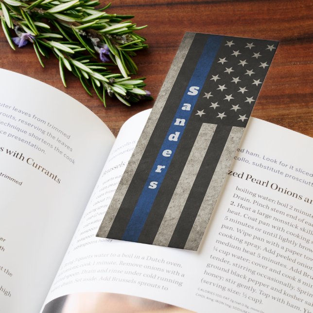 Personalized Thin Blue Line Bookmark – Custom Name (Book)
