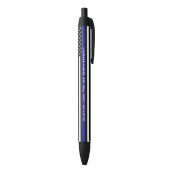Personalized Thin Blue Line Flag Black Ink Pen by ThinBlueLineDesign at Zazzle