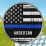 Personalized Thin Blue Line Flag Police Golf Ball Marker