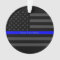 Personalized Thin Blue Line Grey US Flag Decors