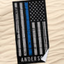 Personalized Thin Blue Line Police Beach Towel