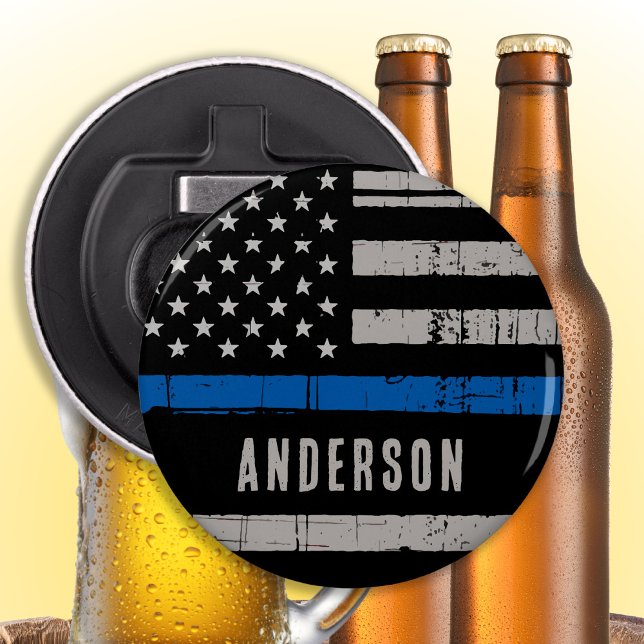 Personalized Thin Blue Line Police Bottle Opener (Creator Uploaded)