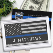 Personalized Thin Blue Line Police Business Card Case at Zazzle