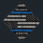 Personalized Thin Blue Line Police Dog Bandana<br><div class="desc">Thin Blue Line Bandana - American flag in Police Flag colors, distressed design . Personalize with police dog name. This personalized police dog bandana is perfect for police and law enforcement families and all those who support them . COPYRIGHT © 2020 Judy Burrows, Black Dog Art - All Rights Reserved....</div>