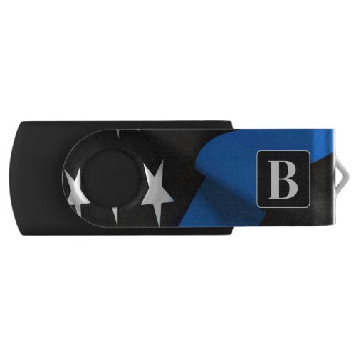 Personalized Thin Blue Line Police   Flash Drive