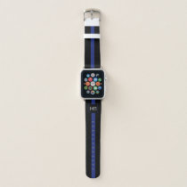 Personalized Thin Blue Line Police Officer Apple Watch Band
