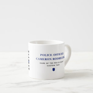 Personalized Thin Blue Line Police Officer Flag Espresso Cup