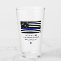 Personalized Thin Blue Line Police Officer Flag