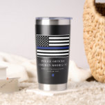 Personalized Thin Blue Line Police Officer Flag Insulated Tumbler<br><div class="desc">Personalized Thin Blue Line Flag Police Officer Gifts!</div>