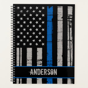 Personalized Thin Blue Line Police Officer Planner