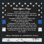 Personalized Thin Blue Line Police Officer Prayer Faux Canvas Print<br><div class="desc">Police Officer's Prayer Thin Blue Line Plaque - USA American flag design in Police Flag colors, distressed design . Perfect for all police officers and law enforcement officers. Wonderful gift to a new police officer graduation. A favorite among police mom's and police wife's . COPYRIGHT © 2020 Judy Burrows, Black...</div>