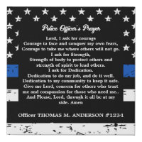 Personalized Thin Blue Line Police Officer Prayer