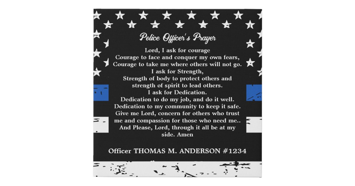 Honor Serve Protect Thin Blue Line Police Officer Gifts Law Enforcement  Canvas Wall Art Police Wife Police Academy Cop Gifts 