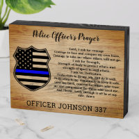 Personalized Thin Blue Line Police Officer Prayer