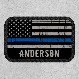 Personalized Thin Blue Line Police Patch