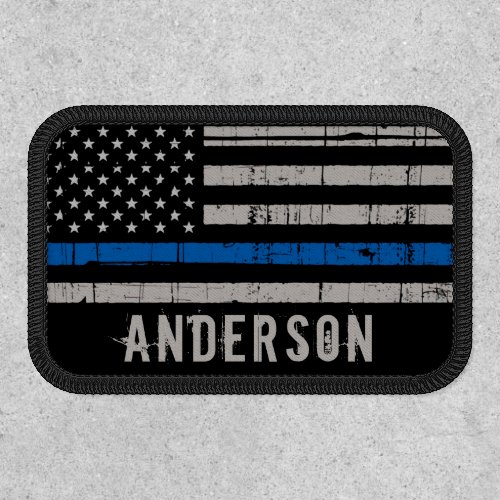 Personalized Thin Blue Line Police Patch