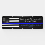 Personalized Thin Blue Line US Flag Medium Display Banner