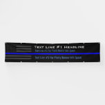 Personalized Thin Blue Line USA Flag Long Display Banner