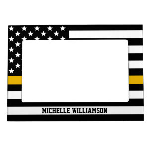 Personalized Thin Gold Line Emergency Dispatcher Magnetic Frame