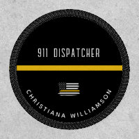 Personalized Thin Gold Line Flag 911 Dispatcher 