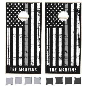 Personalized Thin Gray Line Correctional Officer Cornhole Set