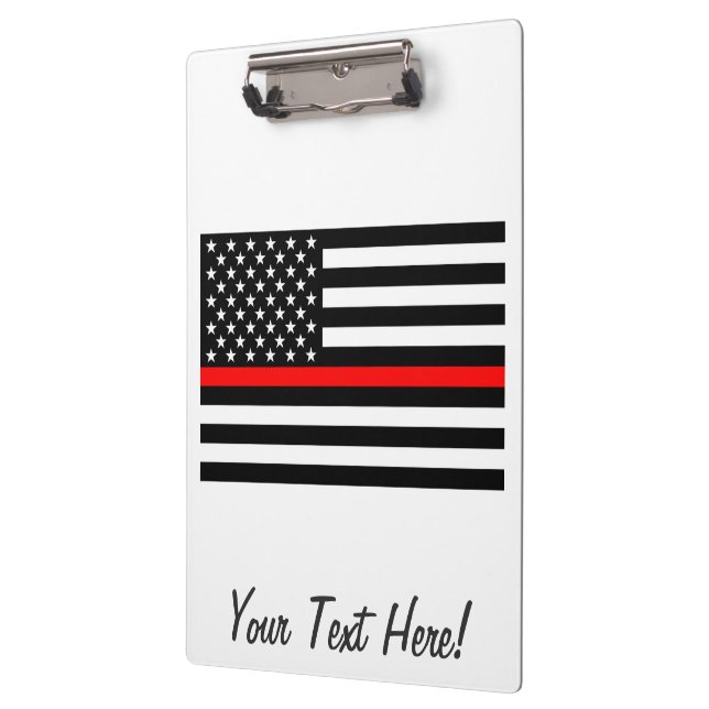 Personalized Thin Red Line American Flag on a Clipboard (Left)