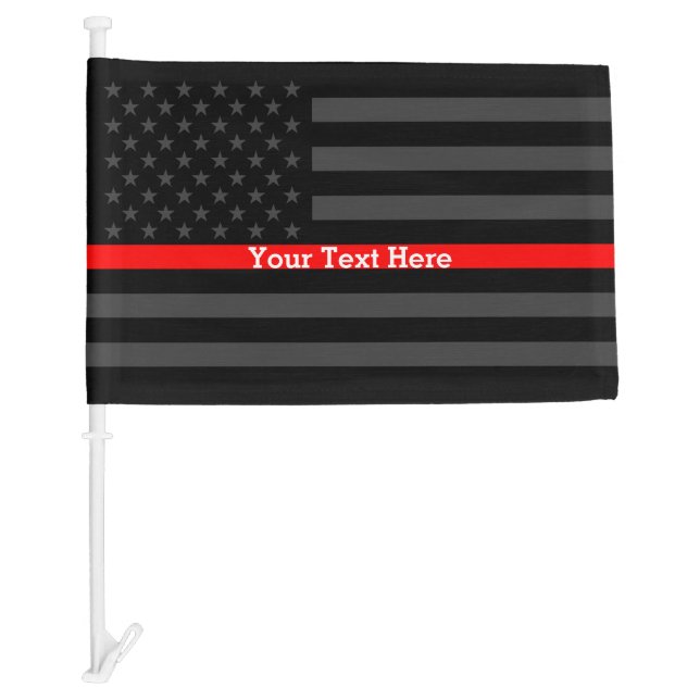 Personalized Thin Red Line Custom Grey US Flag (Front)
