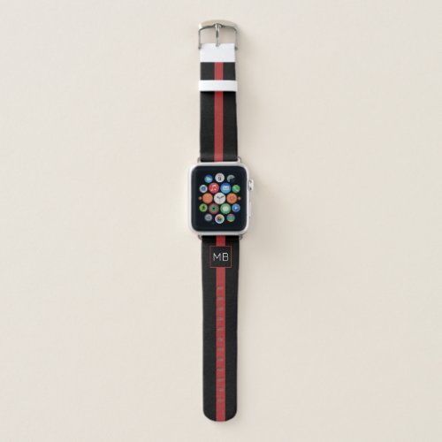 Personalized Thin Red Line Fire Rescue Firefighter Apple Watch Band