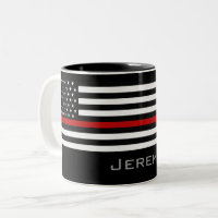 Personalized Thin Red Line Firefighter Flag