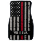 Personalized Thin Red Line Flag Firefighter Car Floor Mat Personalized Thin Red Line Flag Firefighter Car Floor Mat