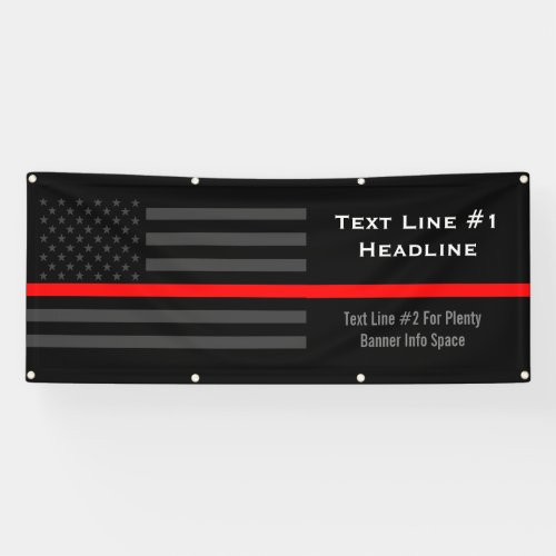 Personalized Thin Red Line USA Flag Handy Display Banner