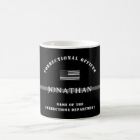 Personalized Thin Silver Line Corrections Officer