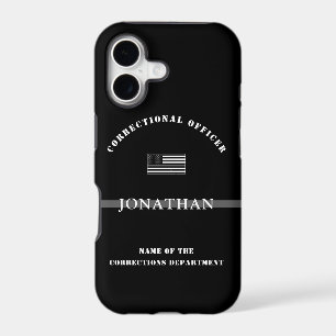 Personalized Thin Silver Line Corrections Officer iPhone 17 Case
