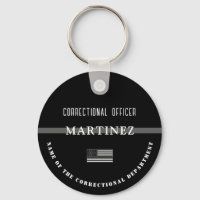 Personalized Thin Silver Line Corrections Officer