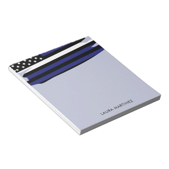 Personalized Thin White Line EMT EMS Paramedic Notepad (Angled)