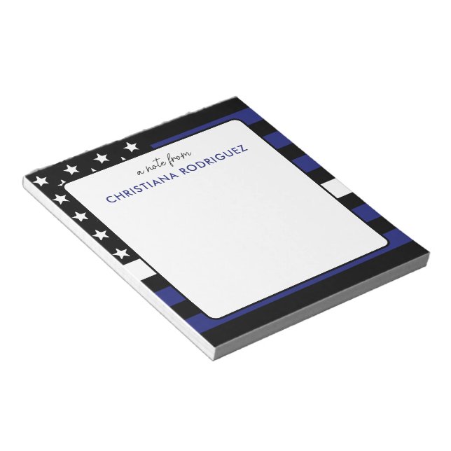 Personalized Thin White Line Flag EMT EMS Notepad (Angled)
