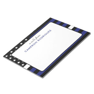 Personalized Thin White Line Flag EMT EMS Notepad