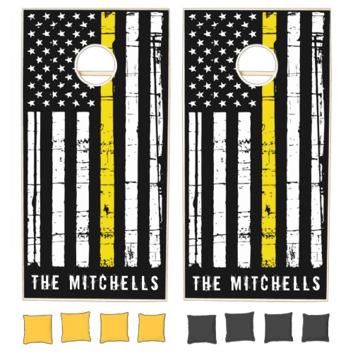 Personalized Thin Yellow Line Flag Dispatcher  Cornhole Set