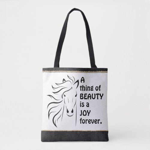 Personalized Thing of Beauty Horse Horseshoe Tote Bag