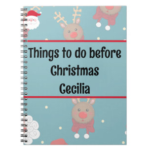 Personalized "Things to do before Christmas" Notebook
