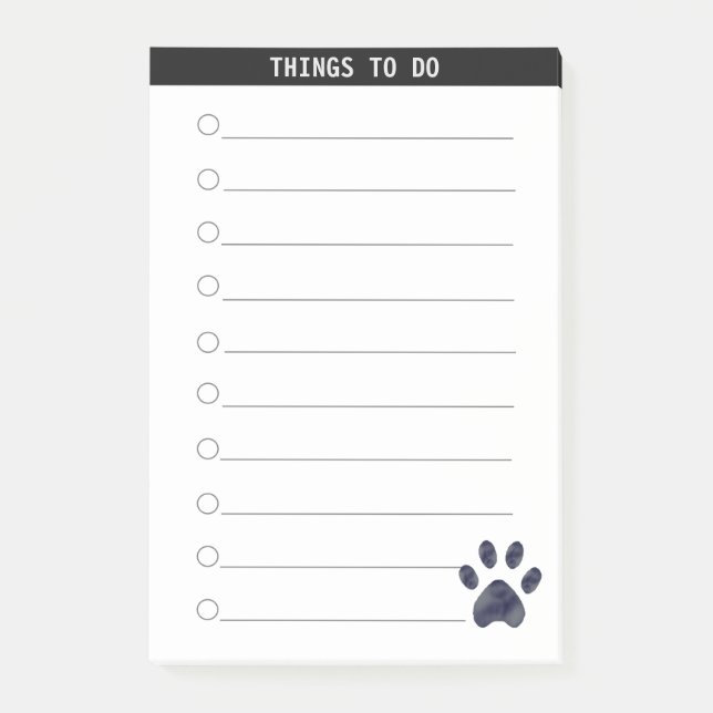 Personalized Things To Do & Cute Paw Notes (Front)