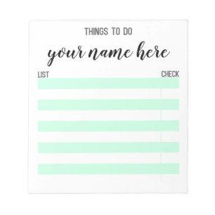 Personalized Things To Do Notepad