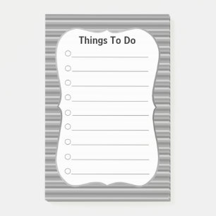 Personalized Things To Do on Gray Striped Post-it Notes