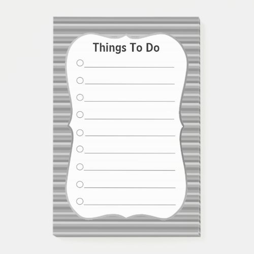 Personalized Things To Do on Gray Striped Post_it Notes