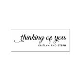 Thinking of you elegant script rubber stamp