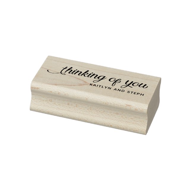 Personalized Thinking Of You With Swashes Rubber Stamp (Stamp)