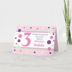 Personalized Third Birthday Card! Card