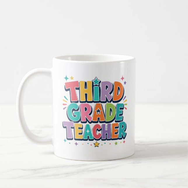 Personalized Third Grade Teacher Gift Coffee Mug (Left)