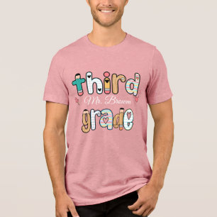 Personalized Third Grade Teacher Shirt
